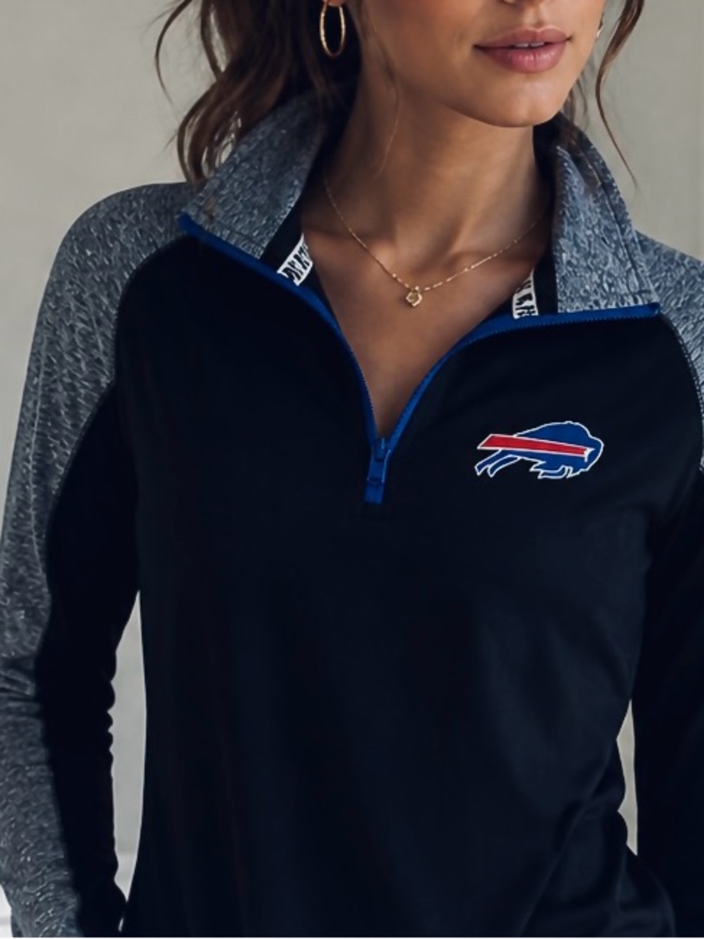 Quarter Zip Jacket Victoria's Secret PINK x NFL Collection Buffalo Bills